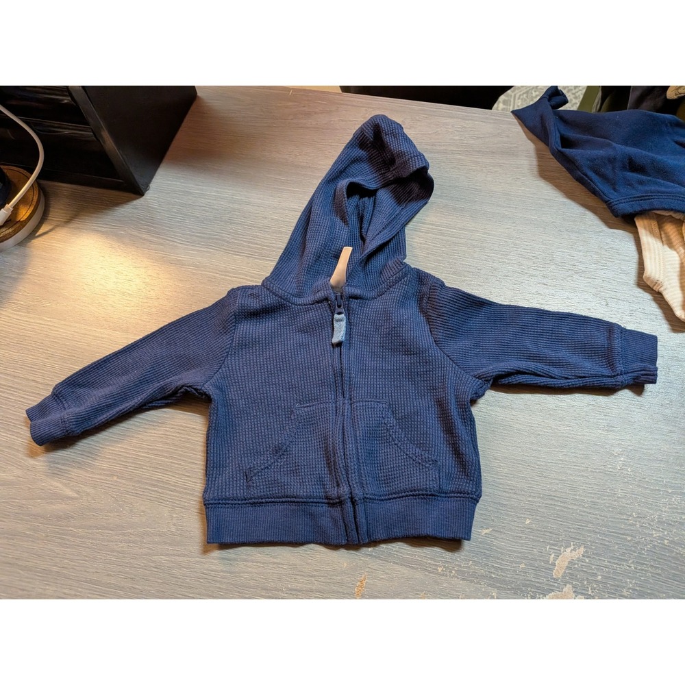 Baby Boy 9pc Clothes Lot Waffle Hoodie Graphic Tee Blue Yellow Newborn - 3m - Picture 4 of 6